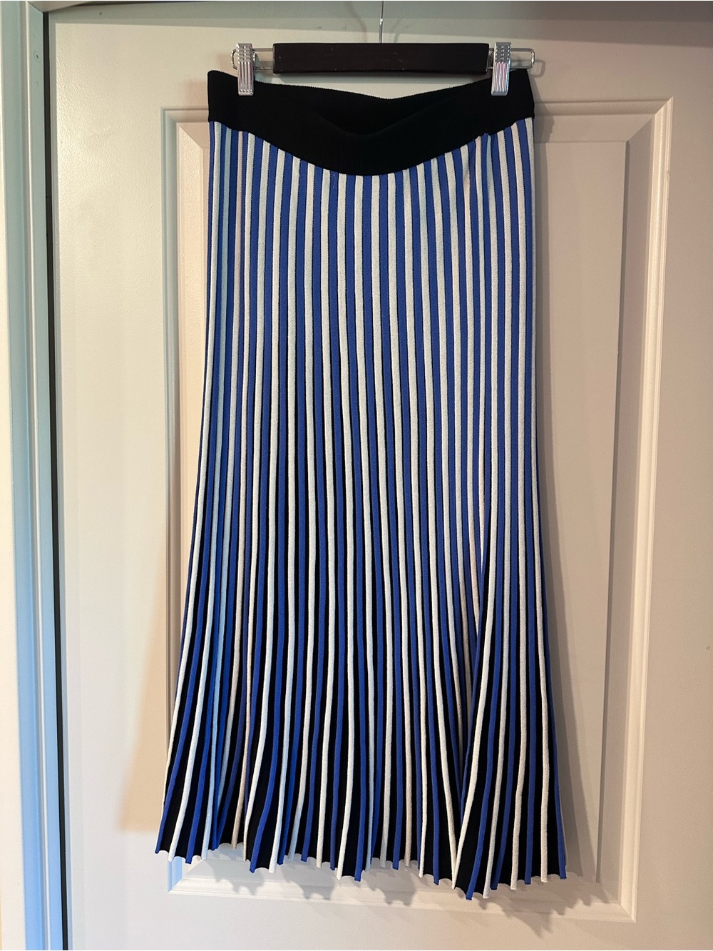 525 America Striped Ribbed Knit Midi Skirt